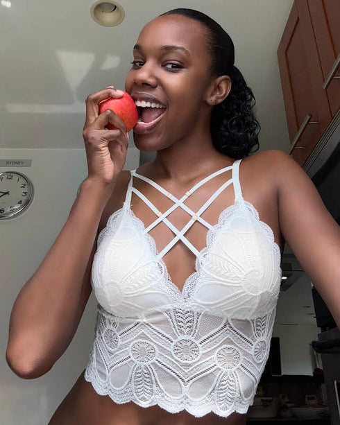 Miesha's Lace Bralette, White