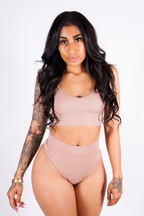 Vicky Bralette Set, Tan
