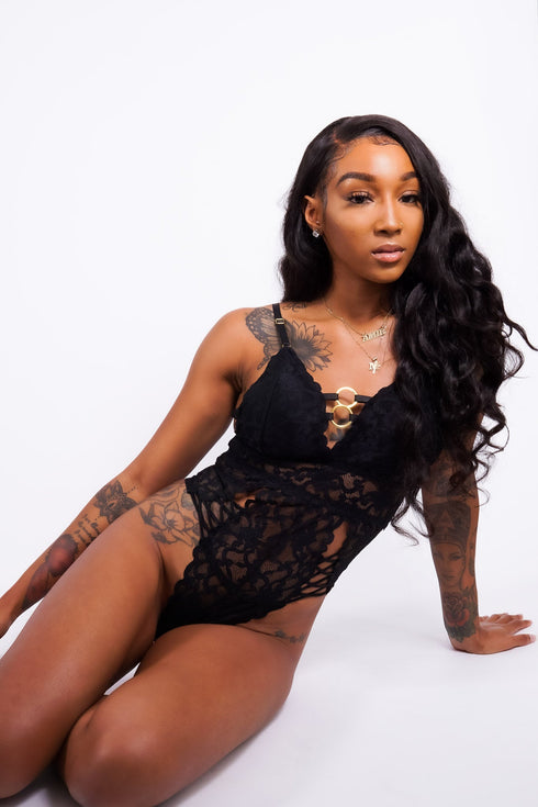 Judy's Lace Teddy, Black