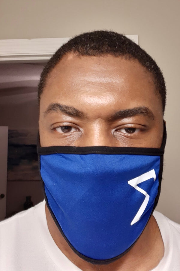 Protected! Σ (white) mouth mask, blue