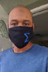 Protected! Σ (blue) mouth mask, black