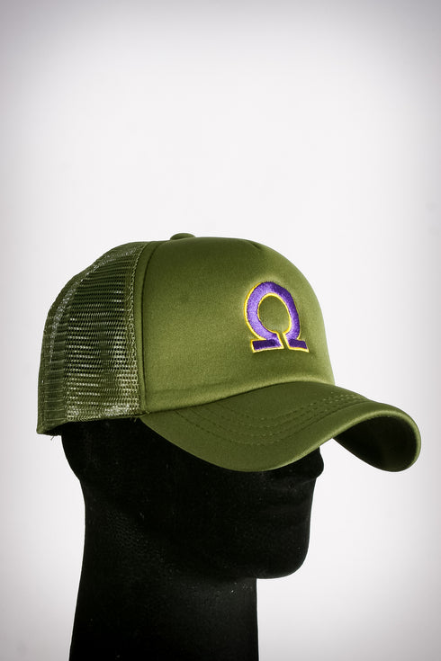 Ω trucker, military green