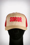 Soror sport trucker, crimson/cream/crimson