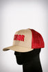 Soror sport trucker, crimson/cream/crimson