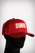 Soror sport trucker, crimson/cream