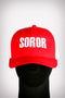 Soror sport trucker, white/red/white