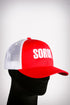 Soror sport trucker, white/red/white