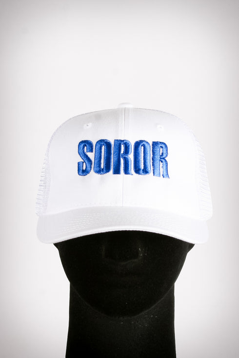 Soror sport trucker, white/blue