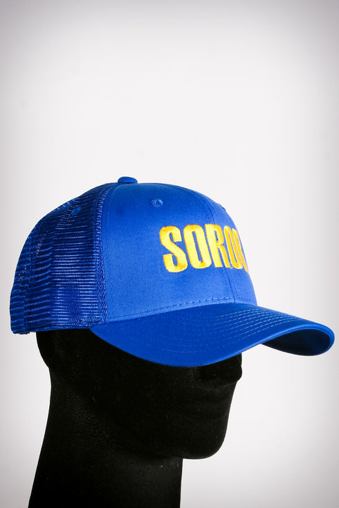 Soror sport trucker, blue/gold