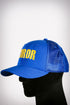 Soror sport trucker, blue/gold