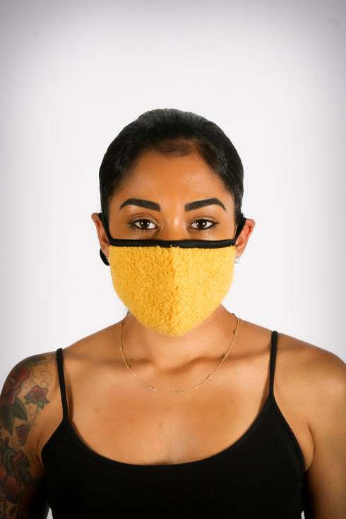 Covered! Cozy Sherpa mouth mask, gold
