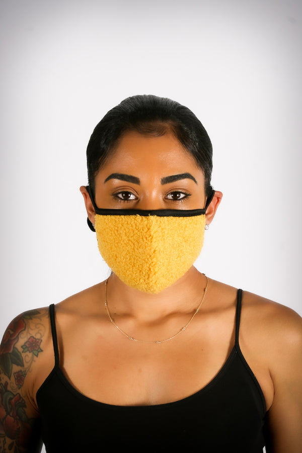 Covered! Cozy Sherpa mouth mask, gold
