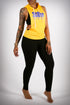 Excuse My Back SGRho stringer tank hoodie, gold