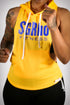 Excuse My Back SGRho stringer tank hoodie, gold