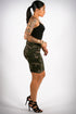 G.I. Jane denim mini skirt, jungle