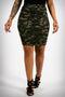 G.I. Jane denim mini skirt, jungle