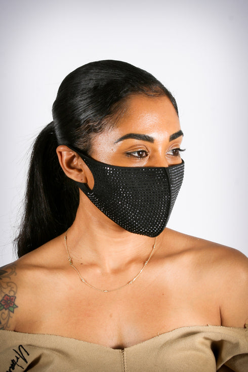 Covered! Gemstone mouth mask, black