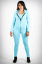 Madam President leggings/tank/jacket 3pc set, cyan