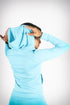 Madam President leggings/tank/jacket 3pc set, cyan