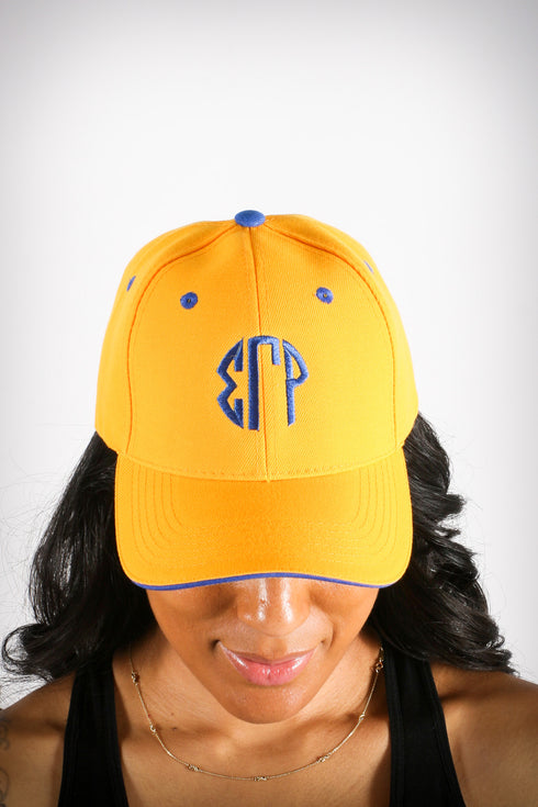 Monogrammed Sport ΣΓΡ cap, gold/blue