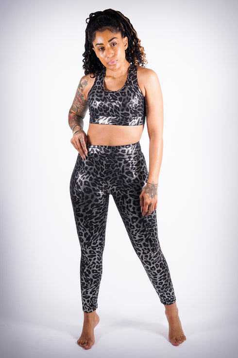 Electric Safari leggings/sports bra set, leopard