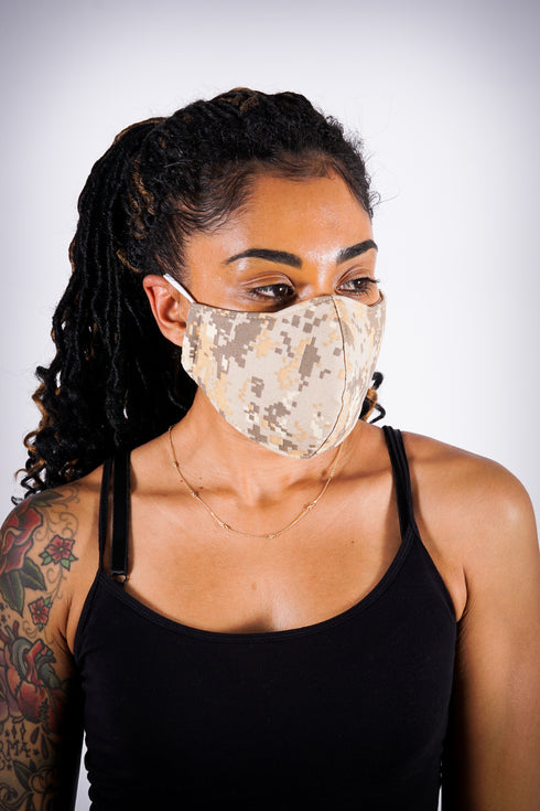 Covered! Foxtrot Niner mouth mask, sand