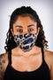 Covered! Sequin mouth mask, blue/gold tiger