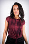 Tied Up tee, crimson/black