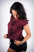 Tied Up tee, crimson/black