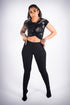 Tied Up tee, black/charcoal
