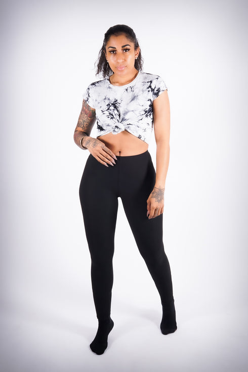 Tied Up tee, white/black