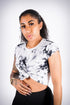 Tied Up tee, white/black