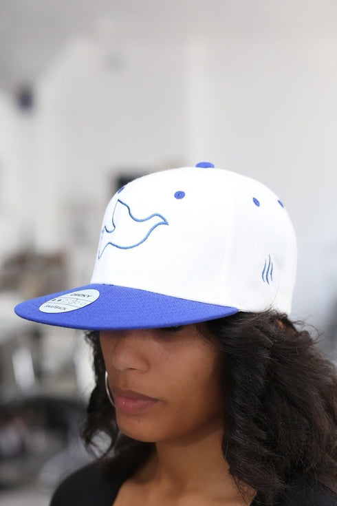 Dove of Peace (2-tone series) snapback, white/blue