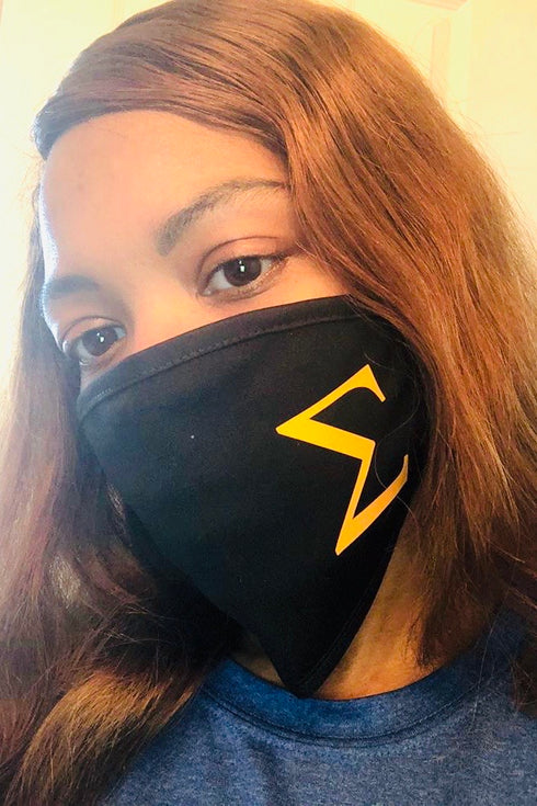 Protected! Σ (gold) mouth mask, black