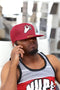 The Yo! snapback cap, krimson