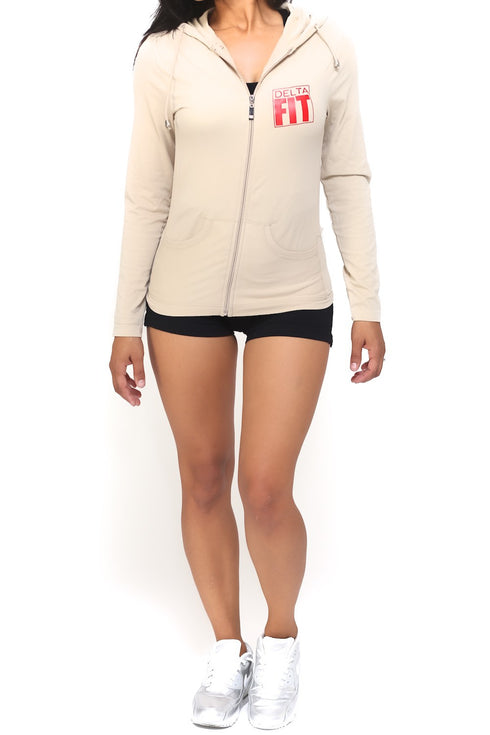 FIT Delta Warm-Up track jacket, cream