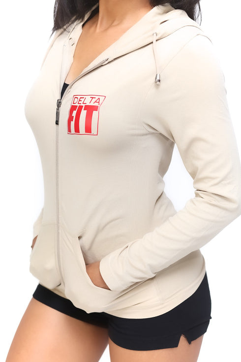 FIT Delta Warm-Up track jacket, cream