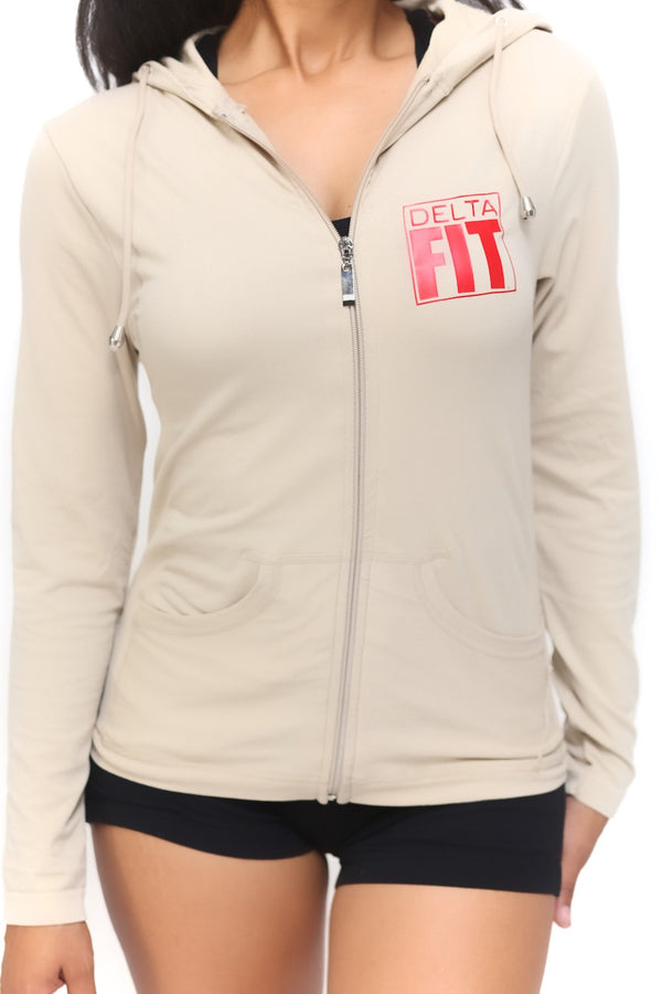 FIT Delta Warm-Up track jacket, cream
