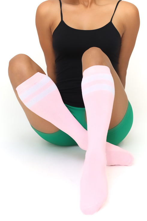 High & Tight knee-high sports socks, pink