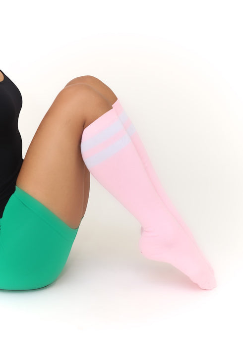 High & Tight knee-high sports socks, pink