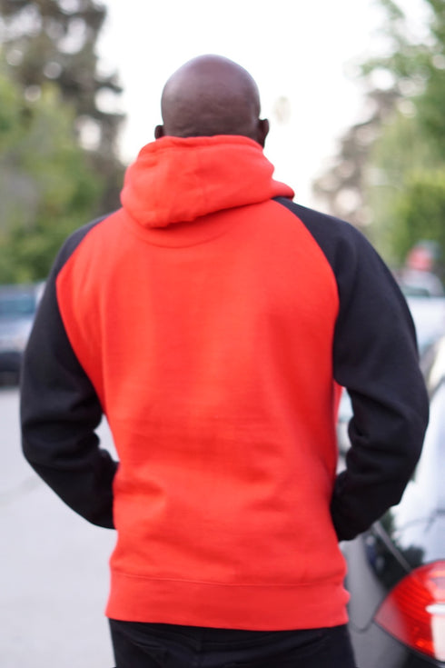 BOSS Nupe Diamond-K raglan hoodie, red/black