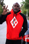 BOSS Nupe Diamond-K raglan hoodie, red/black