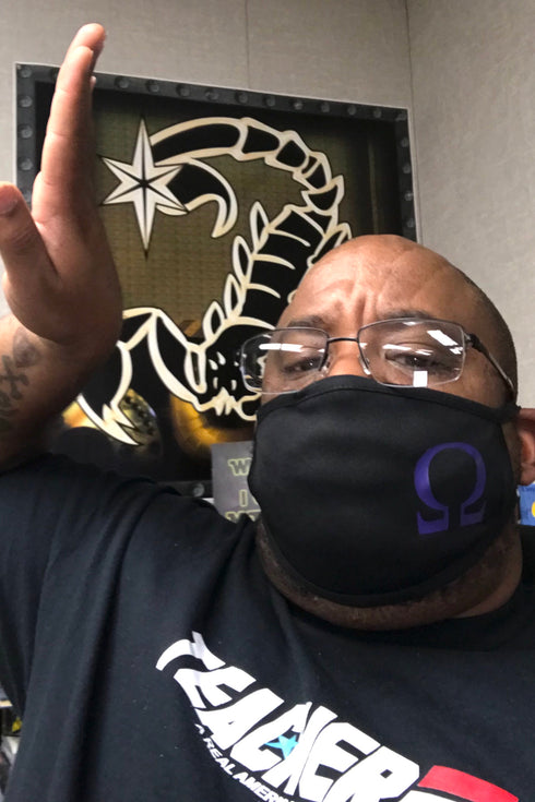 Protected! Ω mouth mask, black