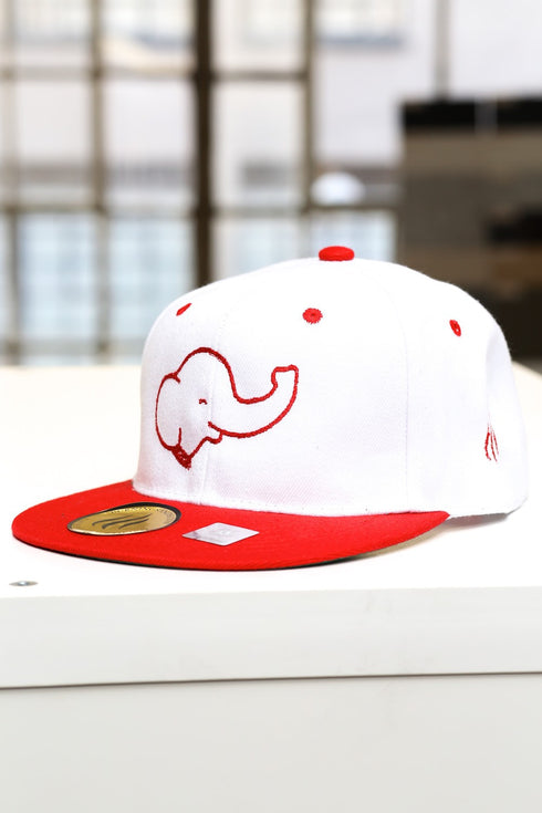 Trunks Up (outline series) snapback, white/red