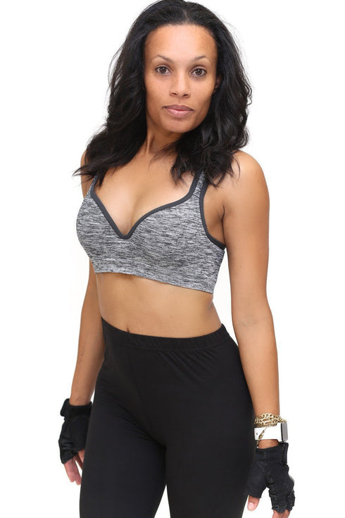 Super Duper sports bra, melange grey