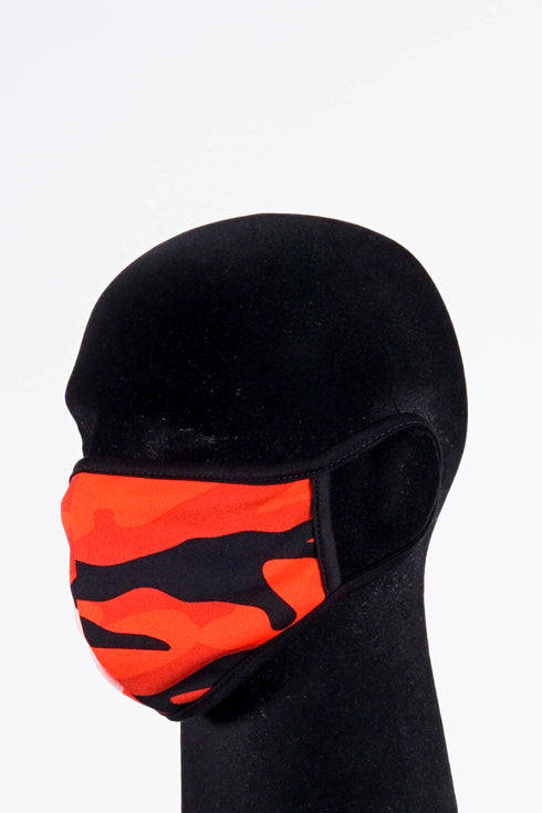 Covered! Camo Army mouth mask, red