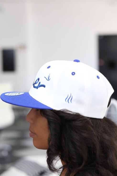 Finer snapback, white/blue