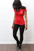 Branded Badge Δ workout tee (v), red