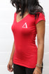 Branded Badge Δ workout tee (v), red