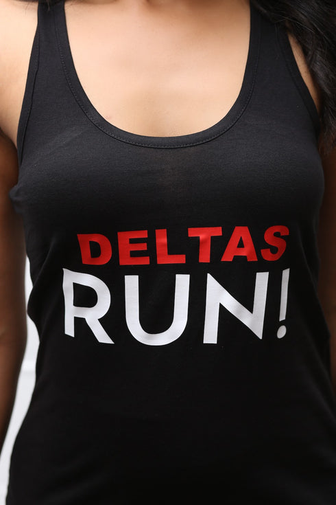 Deltas RUN racerback tank, black